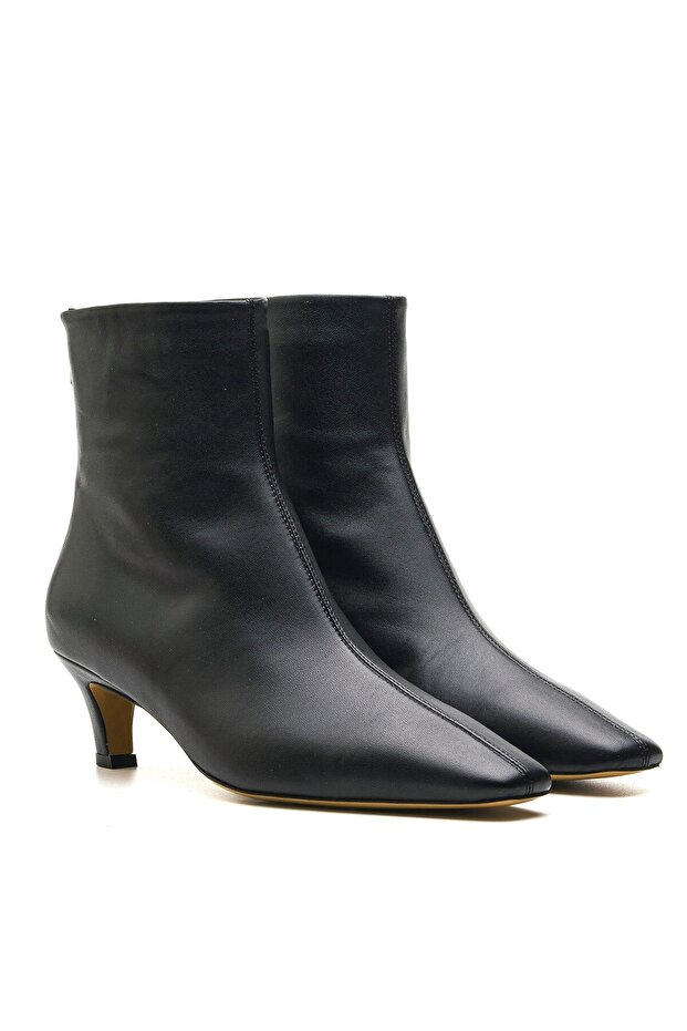 FRACY SİYAH HAKİKİ DERİ Kadın TOPUKLU BOT - 3