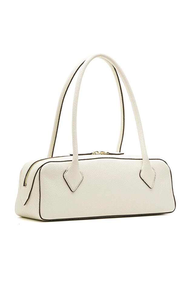 RECTA KREM HAKİKİ DERİ Kadın ÇANTA - 2