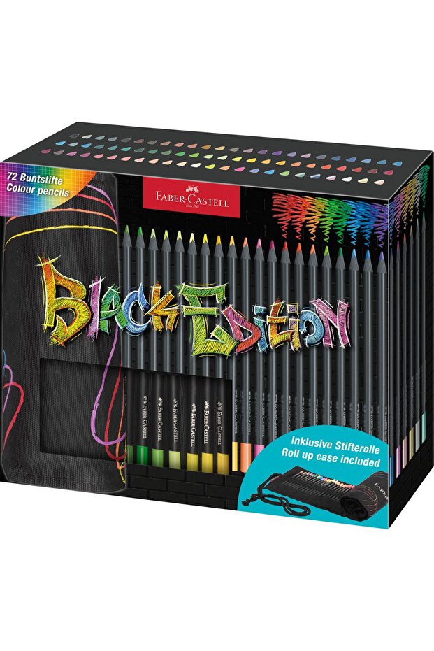 Faber Castell Black Edition Renkli Kalem Rulosu 72 parça