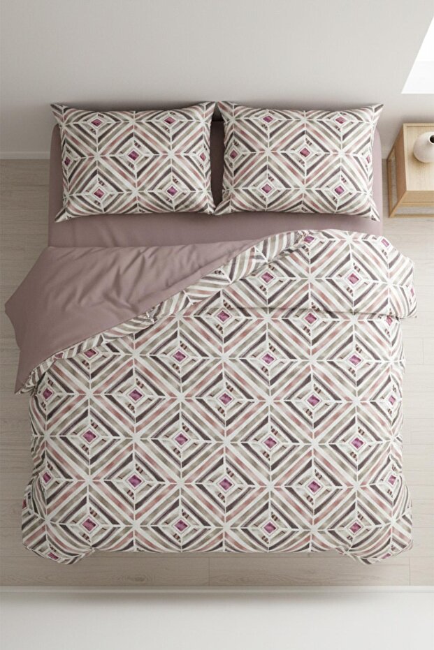Geometric Touch Double Size 100% Cotton Duvet Cover Set