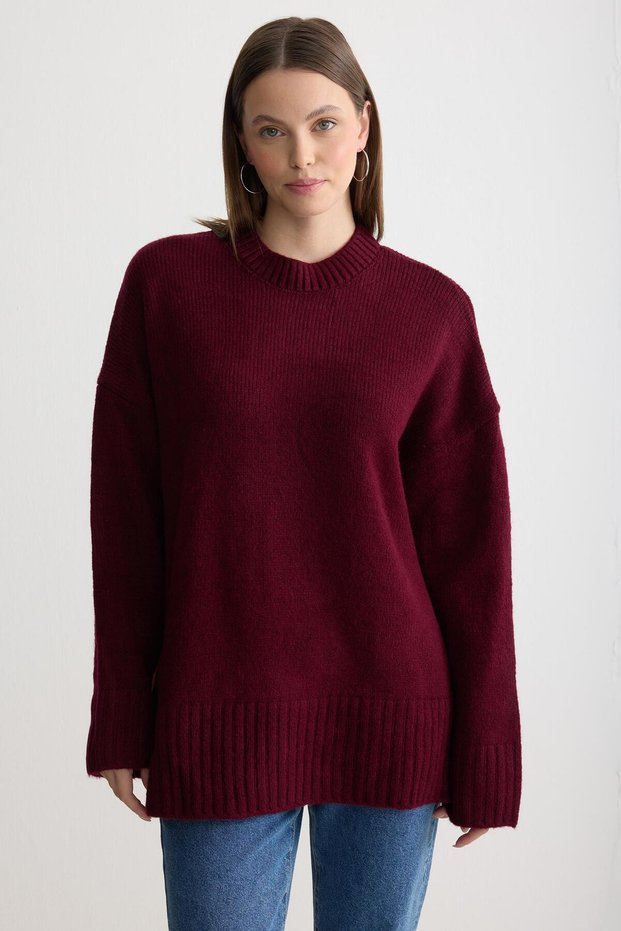 Oversize Knitwear Sweater Claret Red