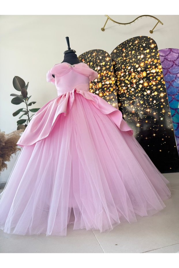 Girls' Pink Princess Dress, Party Dress
