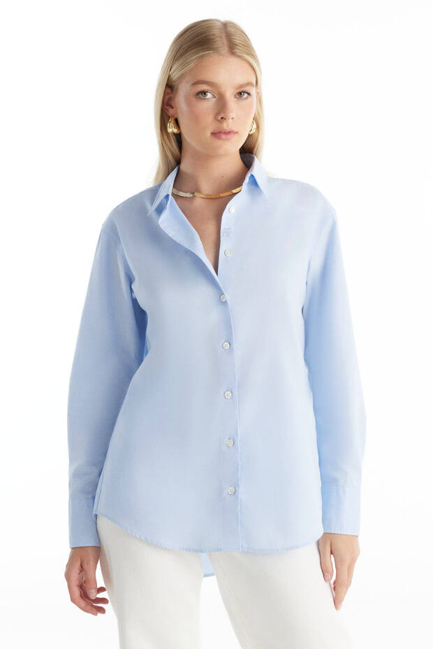 MAVİ OXFORD GÖMLEK - 1