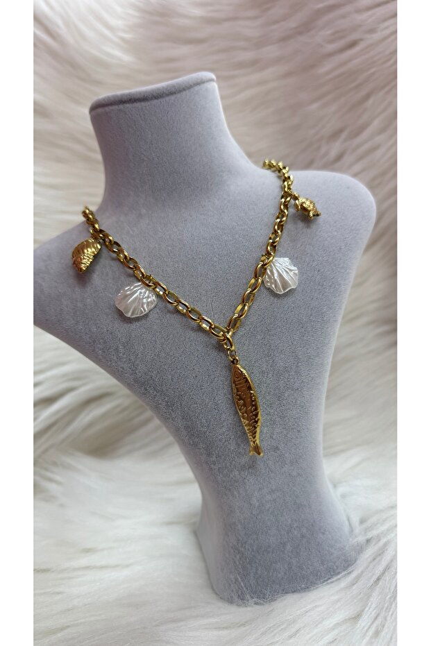 İky Aksesuar Women's 316 Fish Necklace