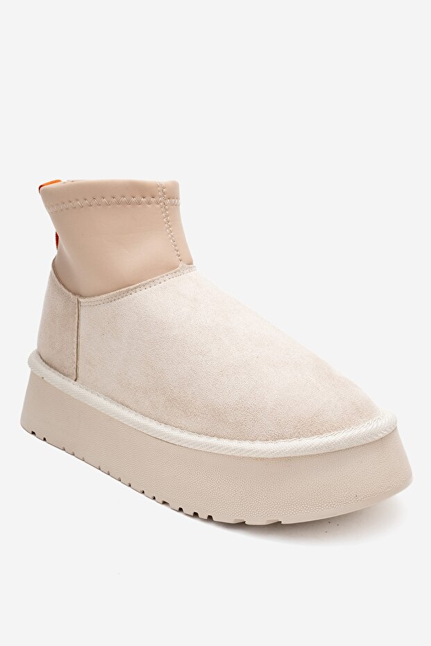 OVAR Bej Süet Scuba Platform Tabanlı Kadın Bot - 3