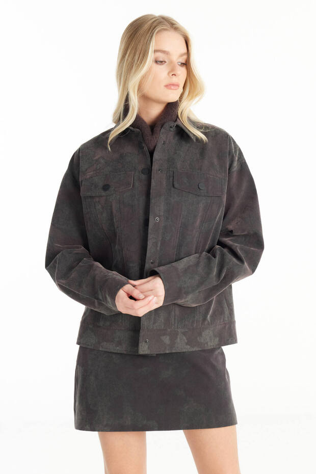 BORDO JAKARLI OVERSİZE CEKET - 4