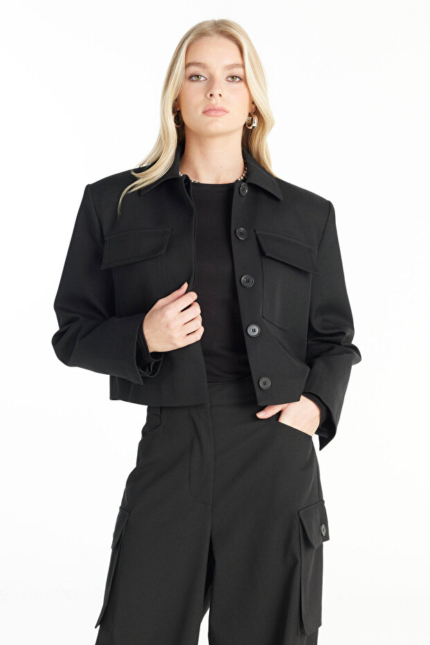 SİYAH KUTU FORM OVERSİZE CEKET - 1