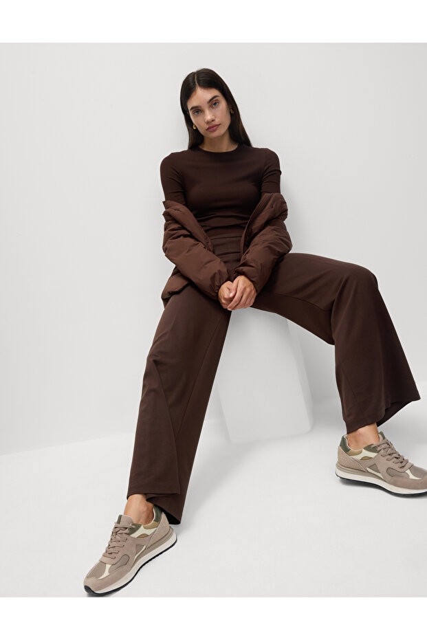 Wide Leg Örme Pantolon - 3