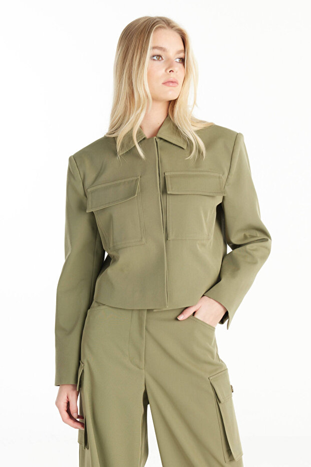 HAKİ KUTU FORM OVERSİZE CEKET - 2