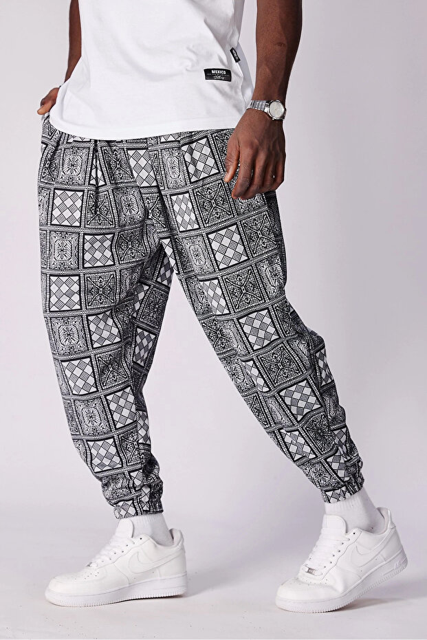 بنطلون شالوار منقوش بخصر مطاطي - 2