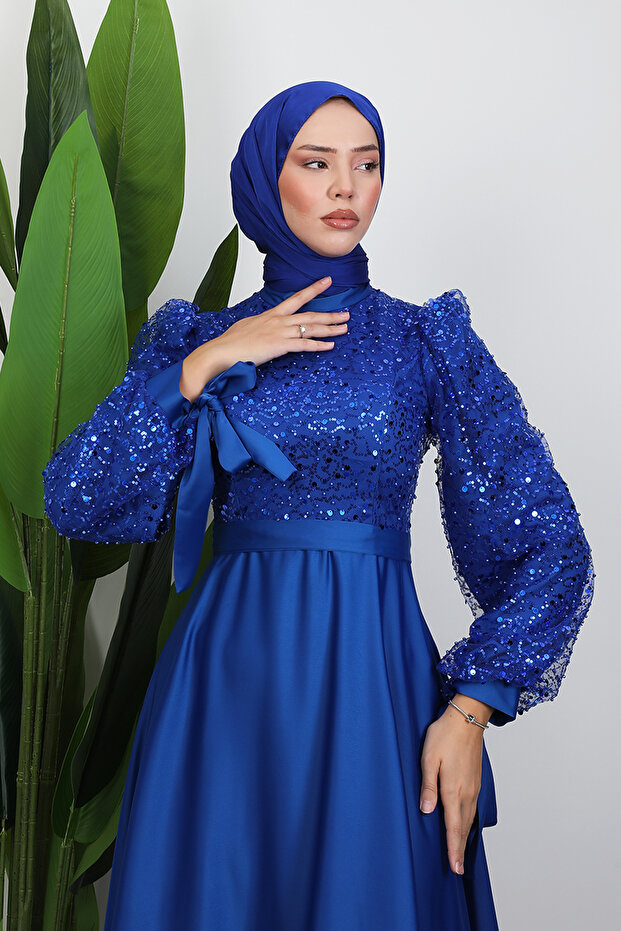 Tarlatanlı Pullu Abiye Saks - 5