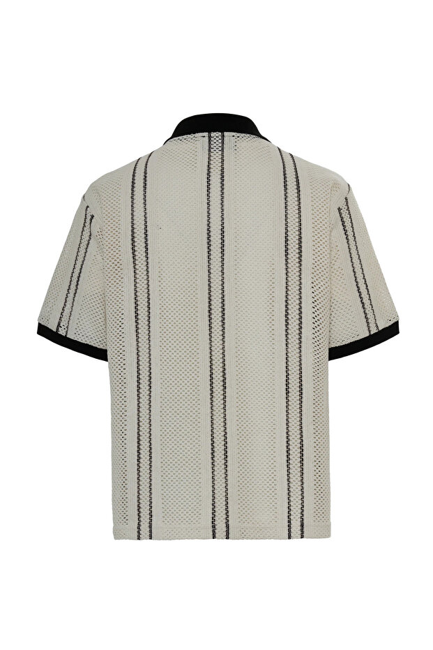 Wave Grid Mesh Oversize T-Shirt - 2