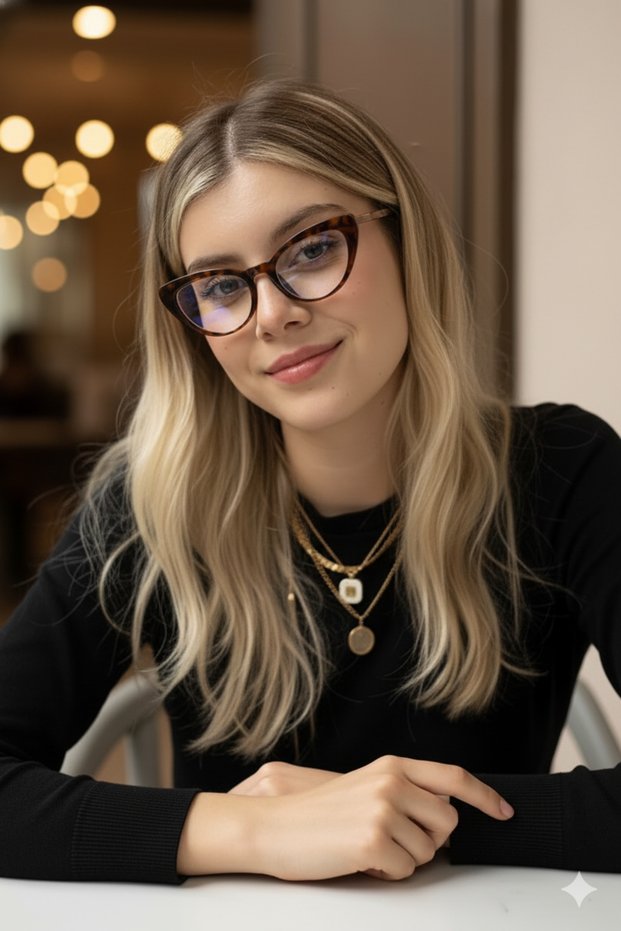 Tiger Slanted Cat Eye Cateye Framed Glasses Can Change Blue Light Filtered Lenses