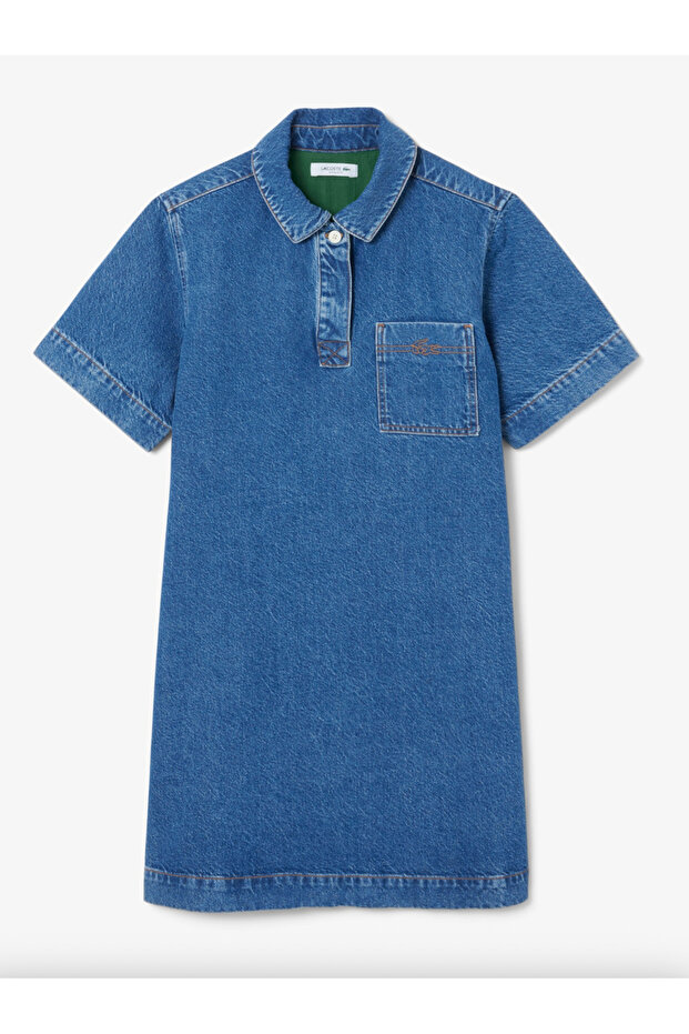 Oversized Cotton Denim Dress - 2