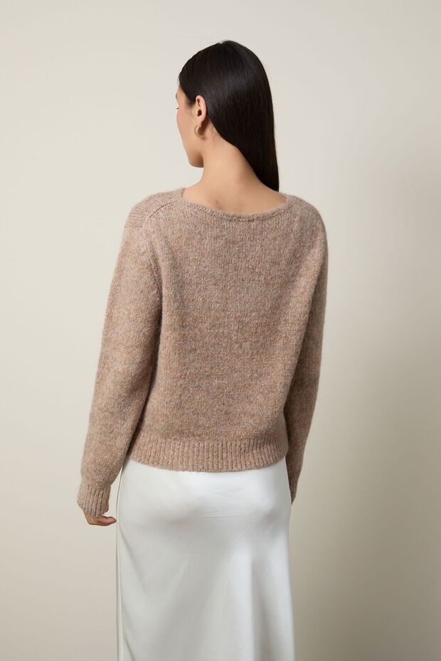 Yün Karışımlı Bisiklet Yaka Basic Kazak - 4