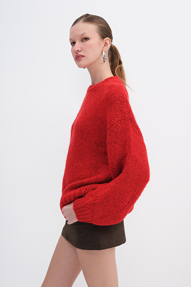 Bisiklet Yaka Basic Triko Kazak K251091 - 5