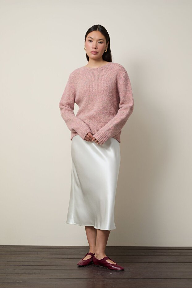 Yün Karışımlı Bisiklet Yaka Basic Kazak - 3