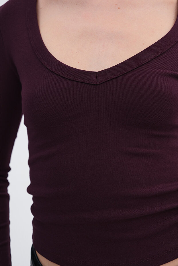 V Yaka Basic Bluz B0425 - 3