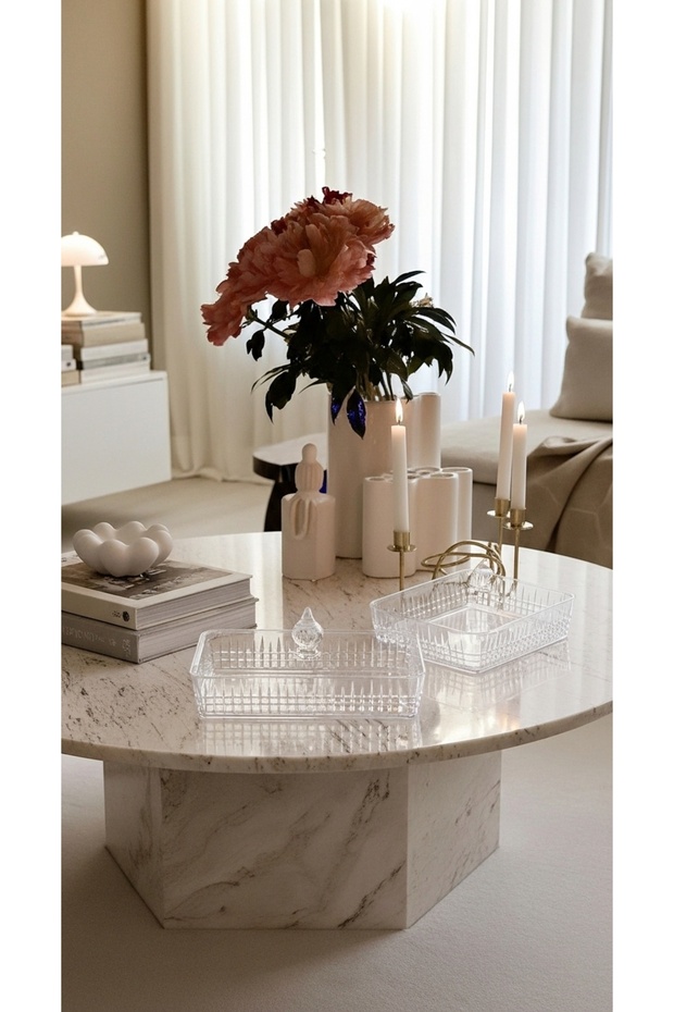 طقم اطباق صحن تقديم حلويات و مكسرات متعدد الاستخدامات بغطاء - 5