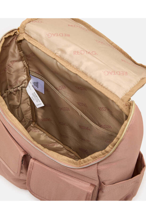 حقيبة ظهر وردية للحفاضات مع سجادة تغيير الحفاضات - 6