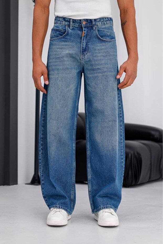 Puertas Men's High Waist Balloon Baggy Fit Loose Fit Jeans