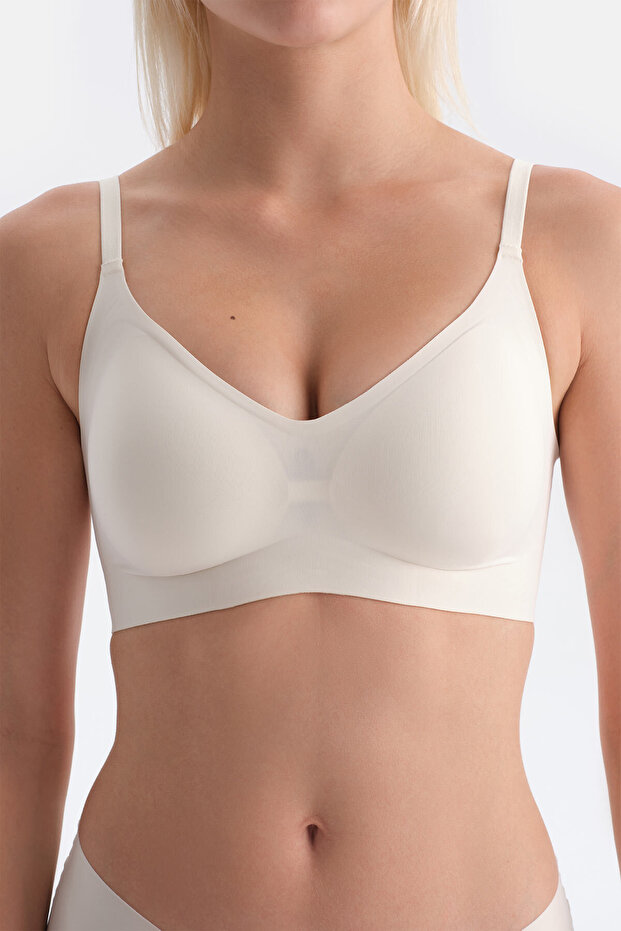Ekru Sonya Balensiz Dikişsiz Sütyen - 5