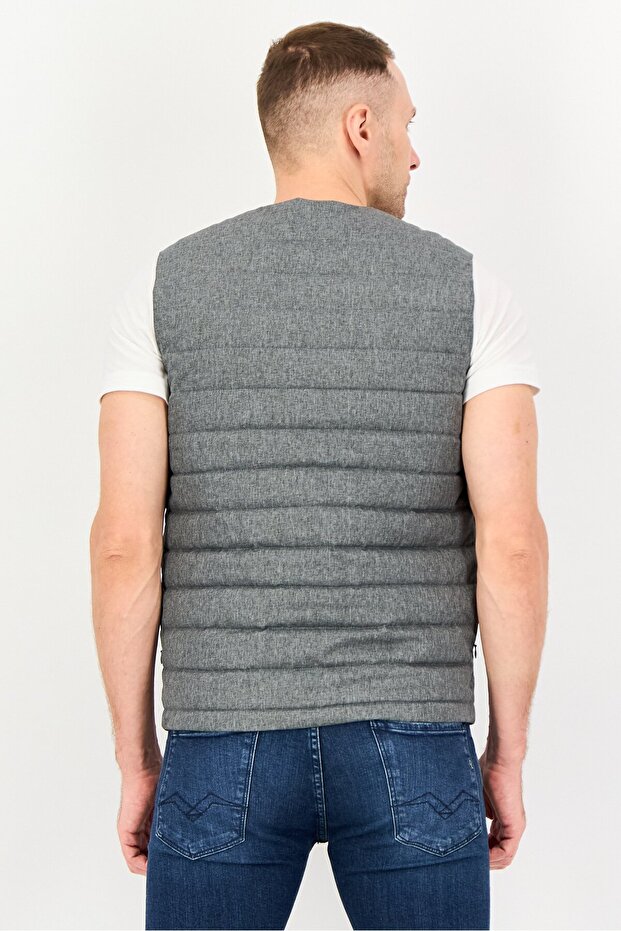 جاكيتات رجالية مبطنة منفوخة، رمادية - 3