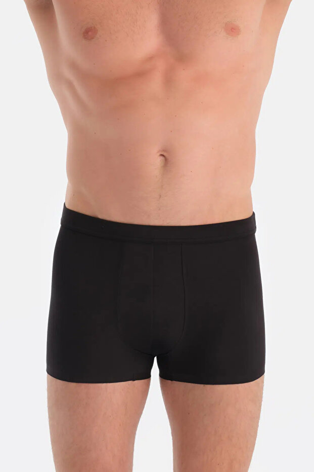 Siyah Düz Micro Modal Boxer - 4