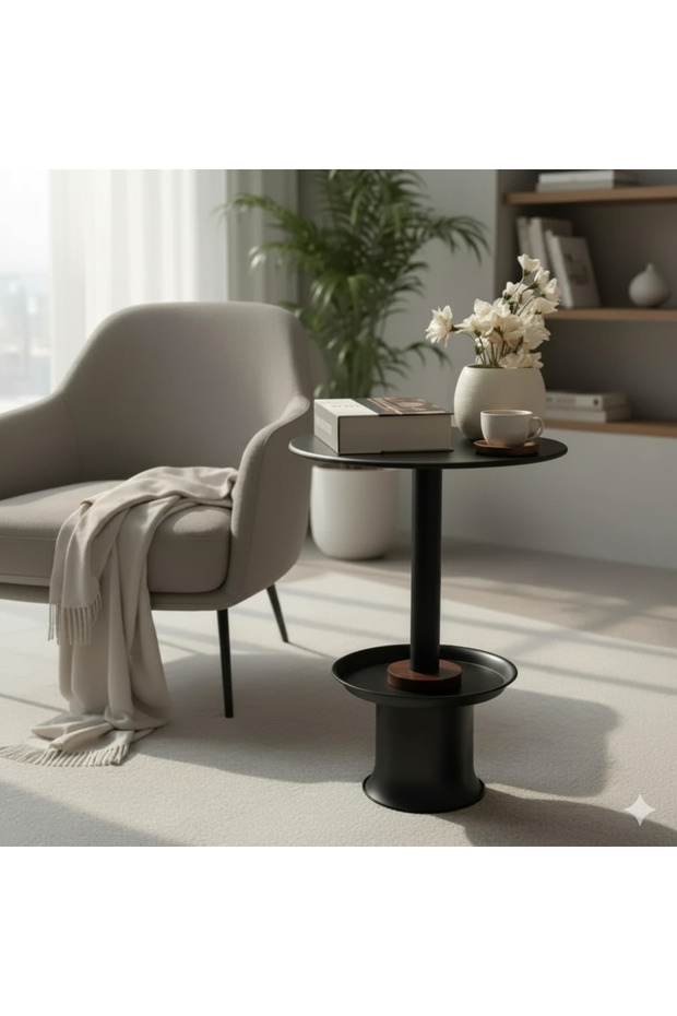 طاولة خدمة حديد أسود - بتصميم فاخر وأنيق