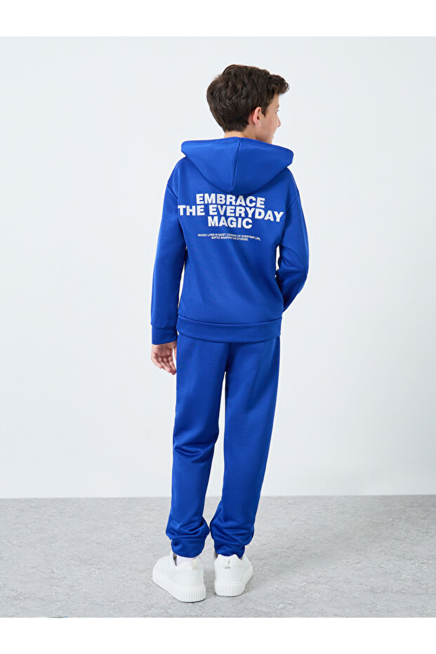 Boys Blue Graphic Hoodie and Jogger Set