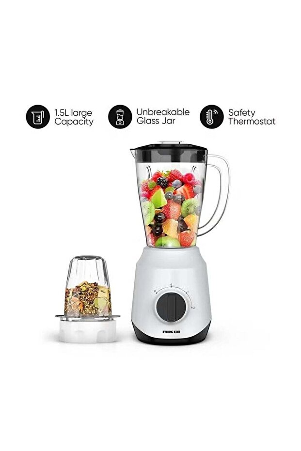 Multi-Speed Electric Blender with Handle, 1.5L BPA-Free Jar (2-Pin Plug)