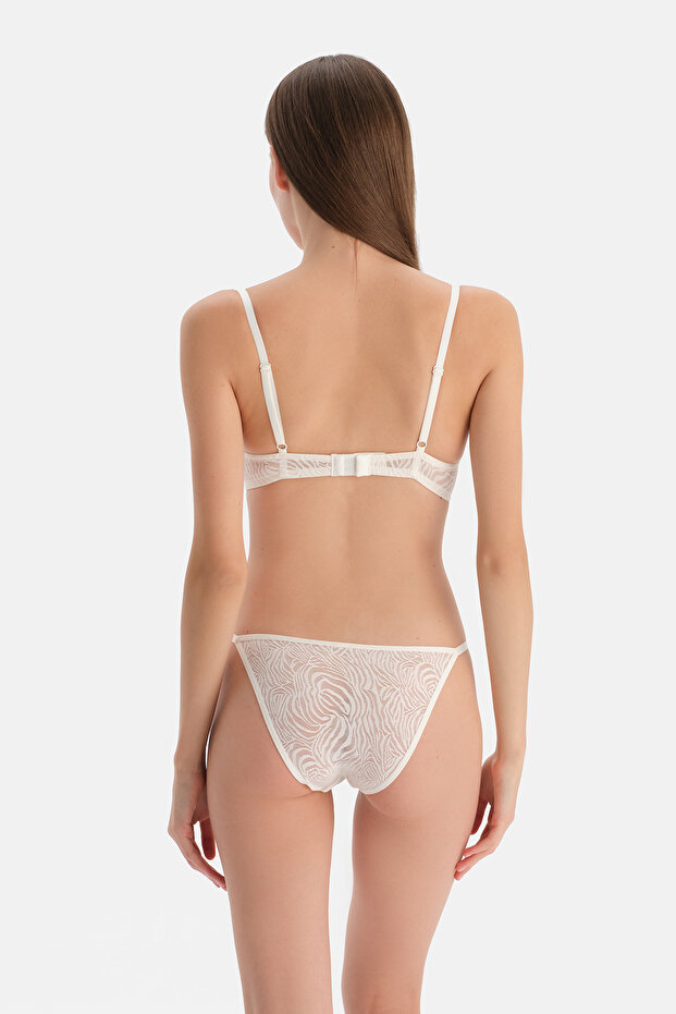 Ecru Basic Triangle Shape Soft Bra - 2