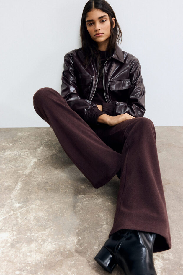 İspanyol Paça Triko Pantolon - 2