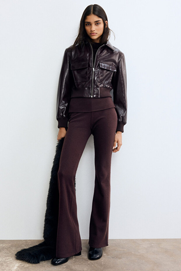 İspanyol Paça Triko Pantolon - 1