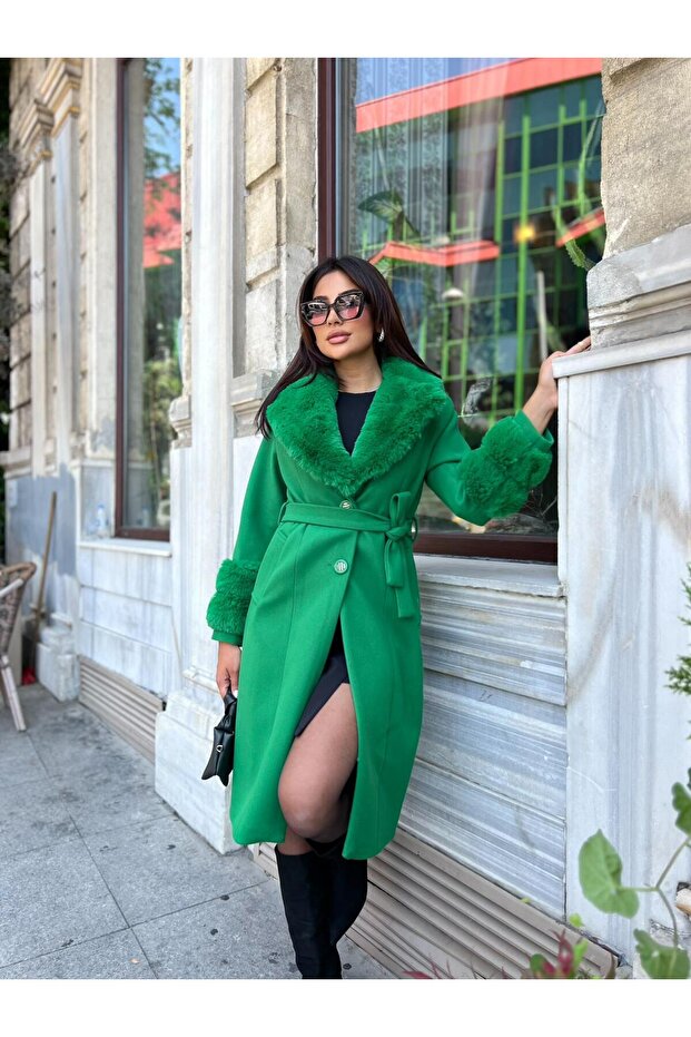 Custom Coat with Collar and Sleeve Detail