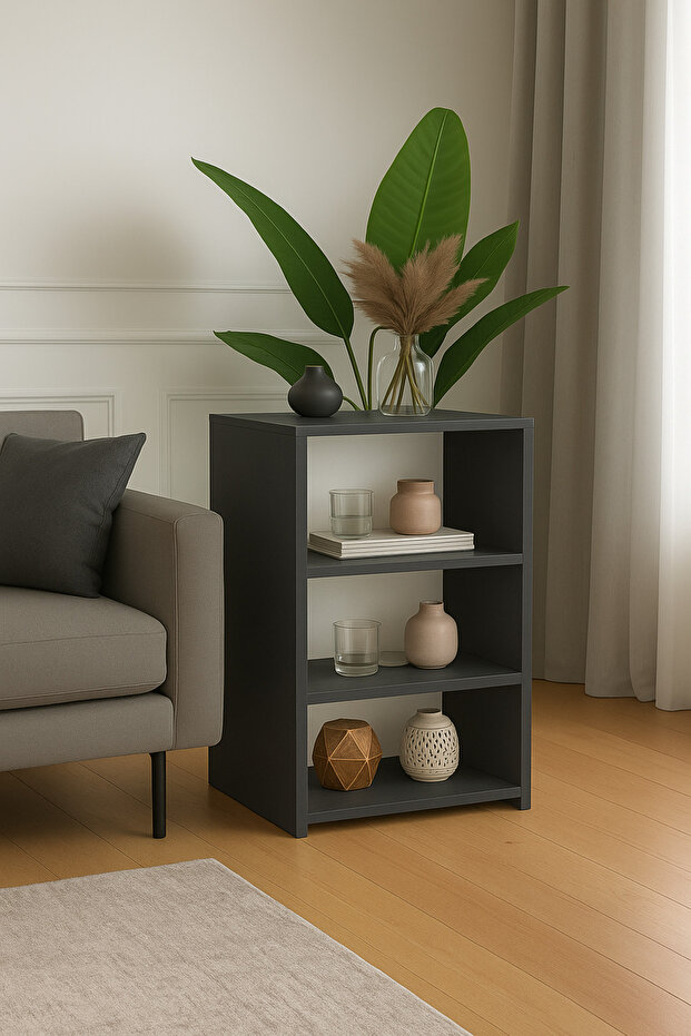 3 KATLI ANTRASİT KOMODİN - 1