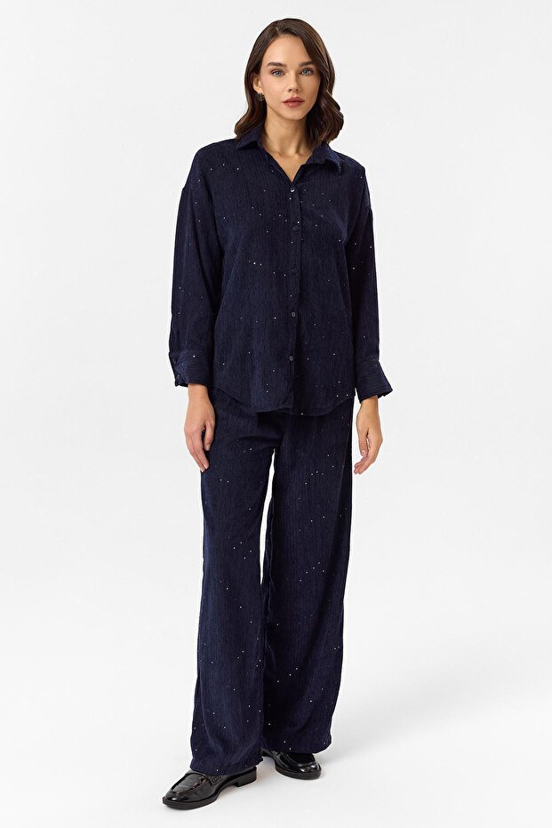 Çizgili Pullu Gömlek - 4