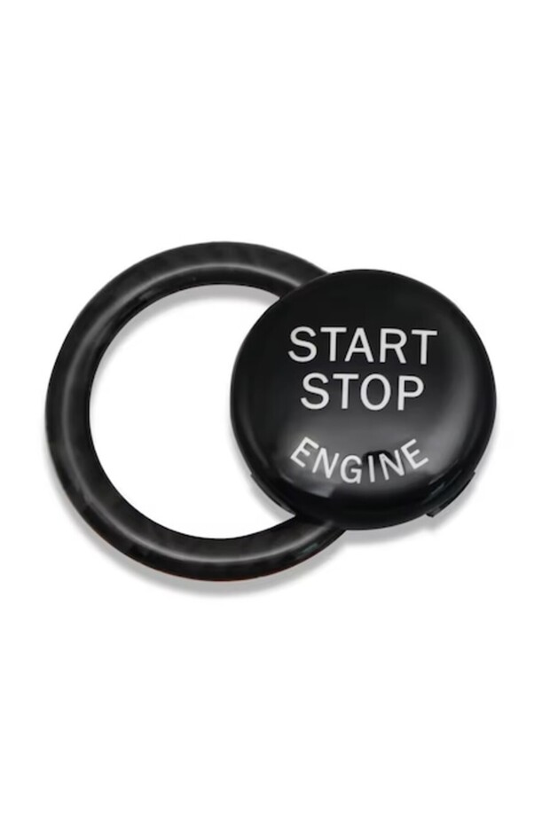 Start/Stop Button Cap Set + Decorative Ring - compatible with BMW 3 Series E90 E91 E92 E93 - 1