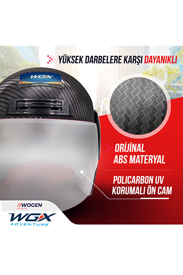 KARBON YARIM KASK SİYAH (M) - 4