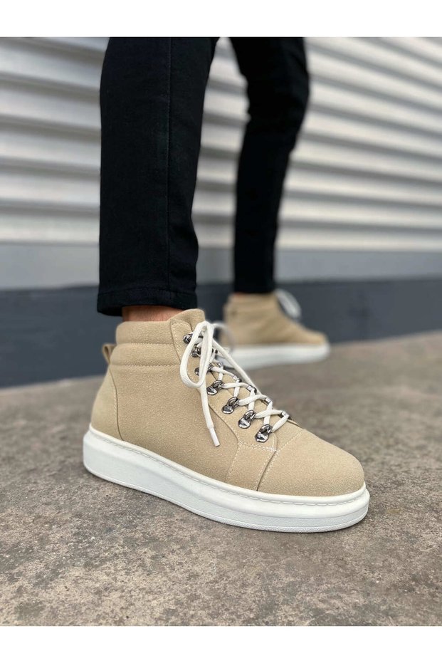 Jy206 Ottawa Lace-Up Orthopedic Sole Suede Men's Sports Boots Sbt - Cream
