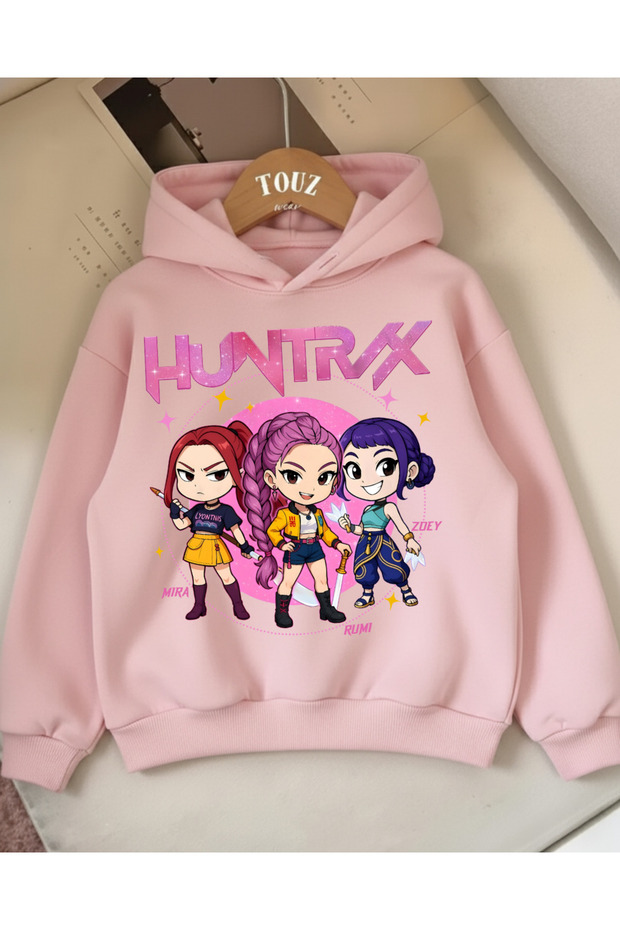 Young KPop Demon Hunters Pink 3-Thread Thick Sweet Hoodie