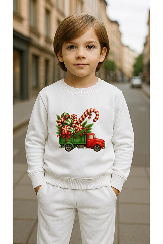 Children's Team Sweatshirt Deer Tree B Printed Girls Boys Crew Neck3 4-5-6-7-8-9-10-11-12Years