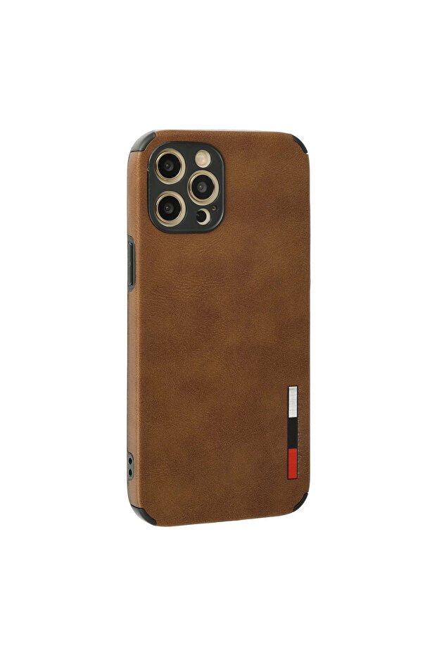 iPhone 12 Pro Max Case Loop Leather Silicone - Brown - 2
