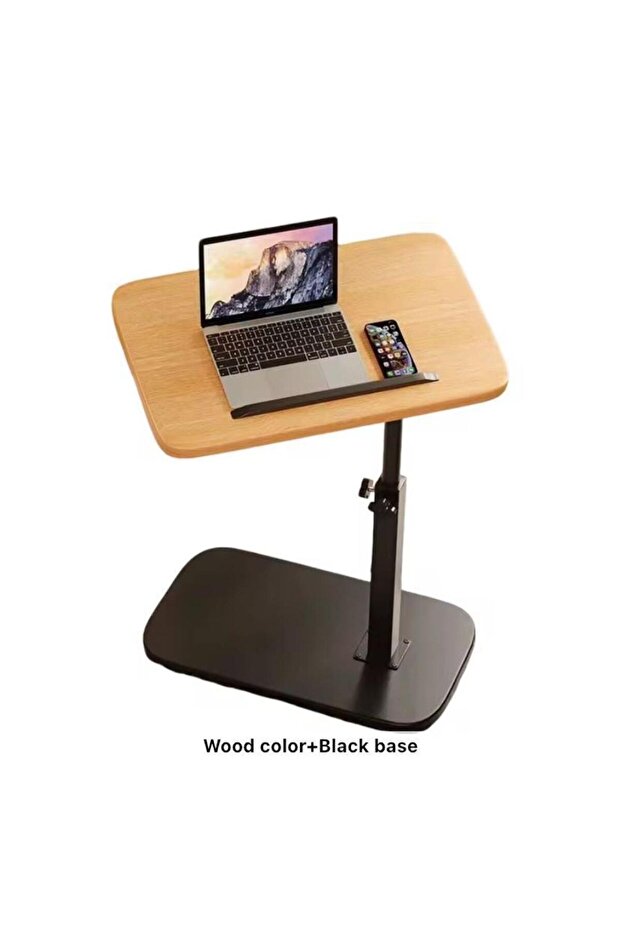 Modern Liftable C-Shaped Wooden Coffee Table | Adjustable Height | Metal Frame | Space-Saving