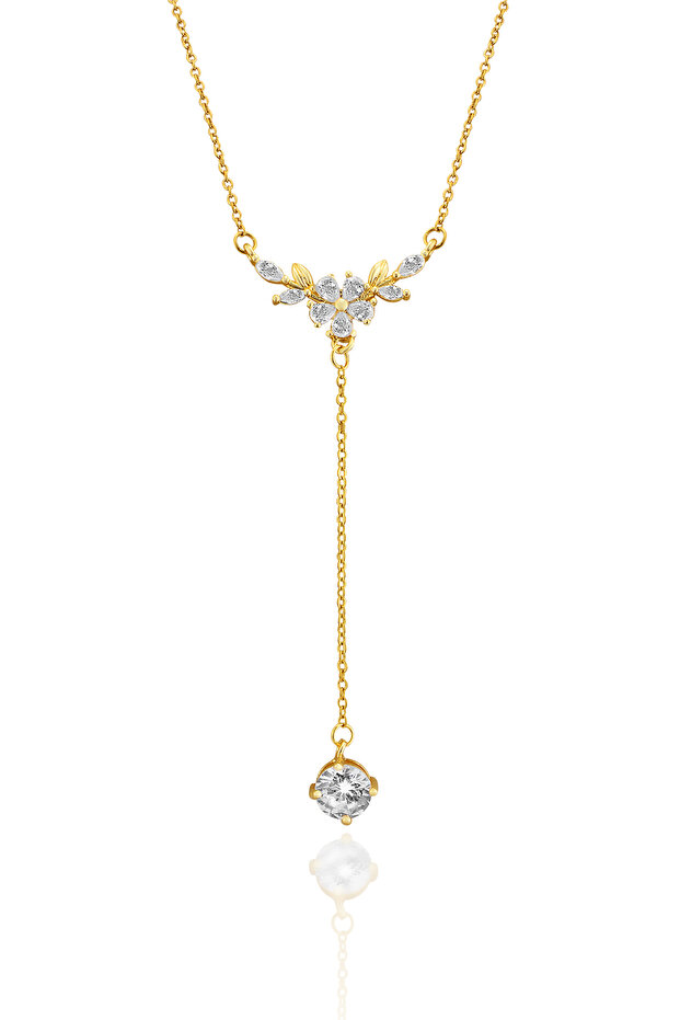 Elegant Stainless Steel Necklace with Crystal Drop