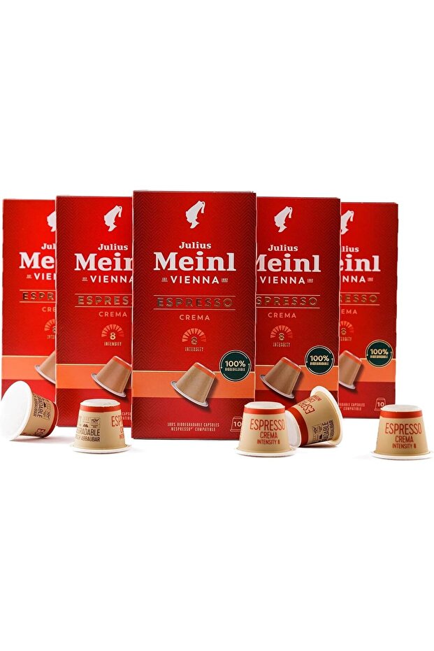 Pack of 50 Espresso Crema Capsules 5.6g Intensity 8 100% Biodegradable