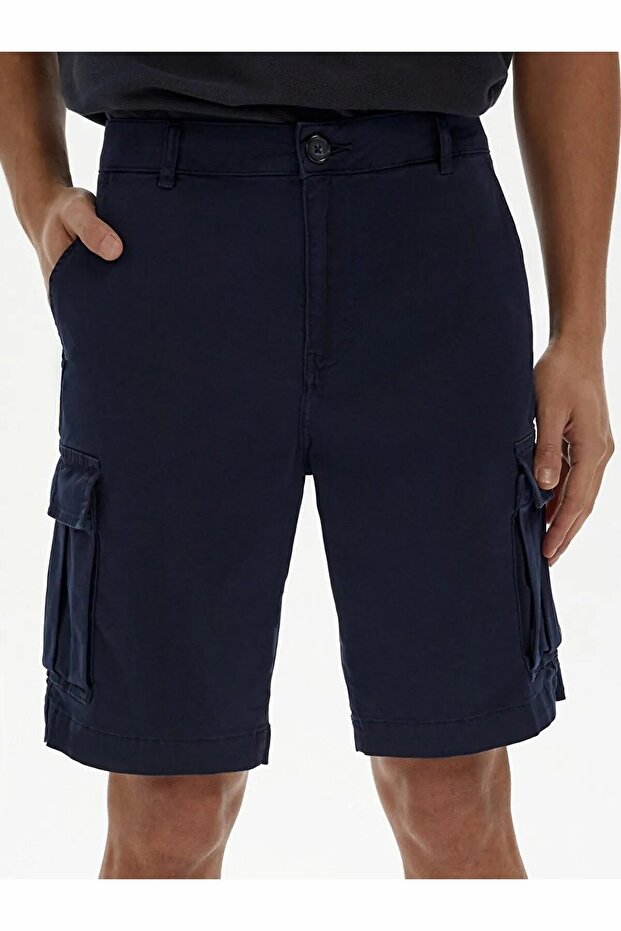 Pantaloni scurți Basic Gabardine Regular Cargo bleumarin - 2