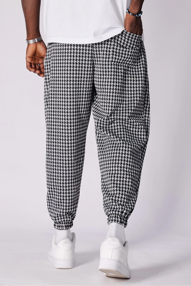 بنطلون شالوار منقوش بخصر مطاطي - 4