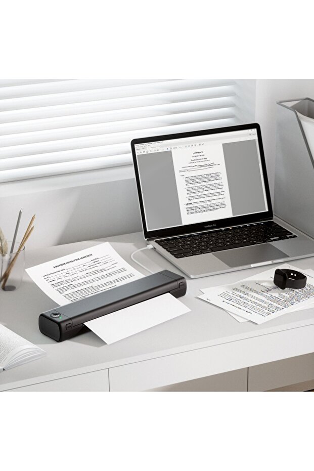 Portable A4 thermal printer, Bluetooth, USB, compatible with iOS/Android/Windows/MAC, thermal print - 6