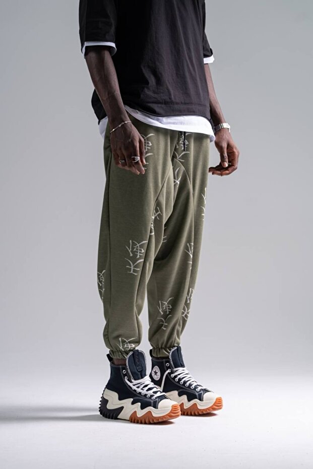 بنطلون شالوار منقوش بخصر مطاطي - 3